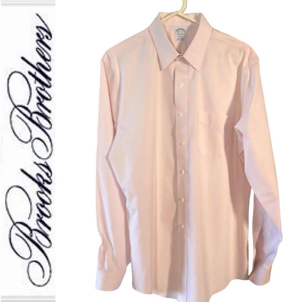 Brooks Brothers Regent Light Pink Split Collar Button Down Dress Shirt16 1/2 37